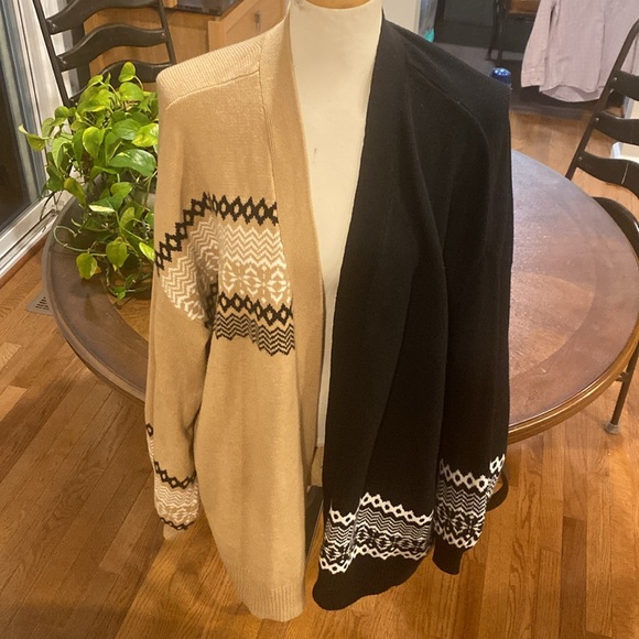 Lane Bryant Classic Open-Front Fair Isle sweater Overpiece 22/24 - Picture 1 of 6